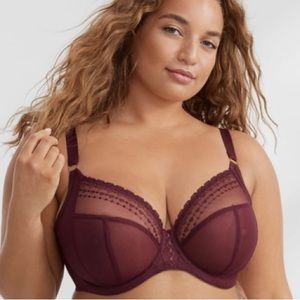 38L Elomi Matilda Convertible Plunge Bra, WINE DIAMOND (US SIZE) 38HH UK